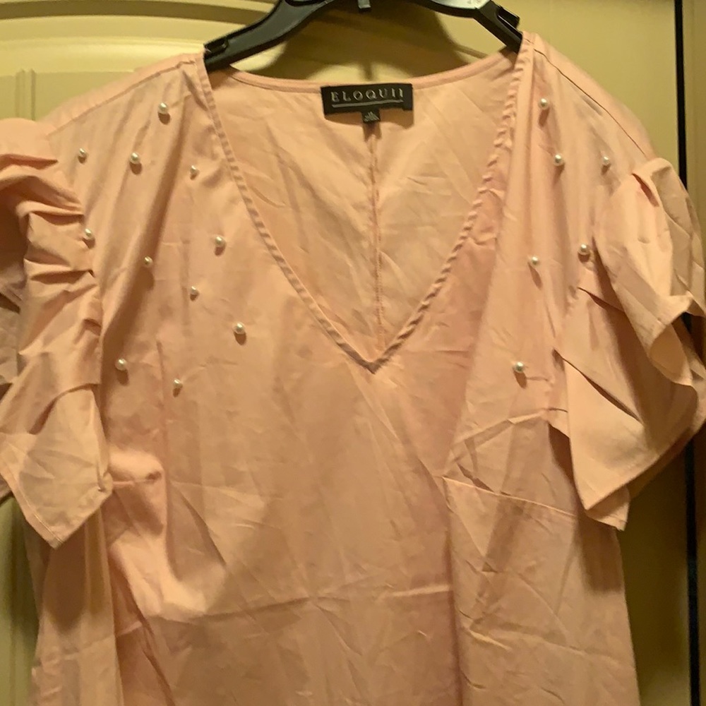 Eloquii Pearl Stud Pink Dress